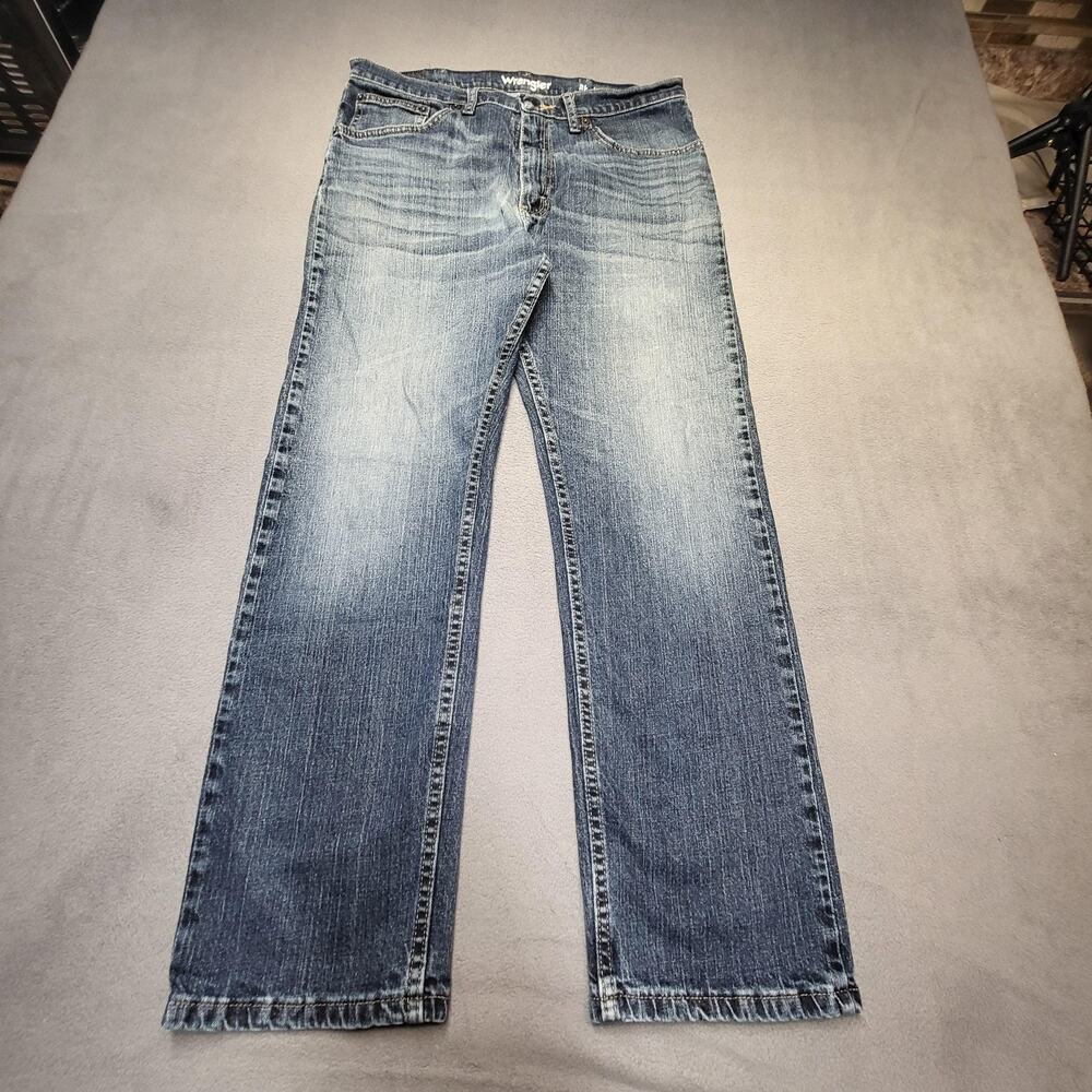 Wrangler Jeans Mens 33x28 Blue Straight Leg Denim Medium Wash Classic‎ 10MGW25BI